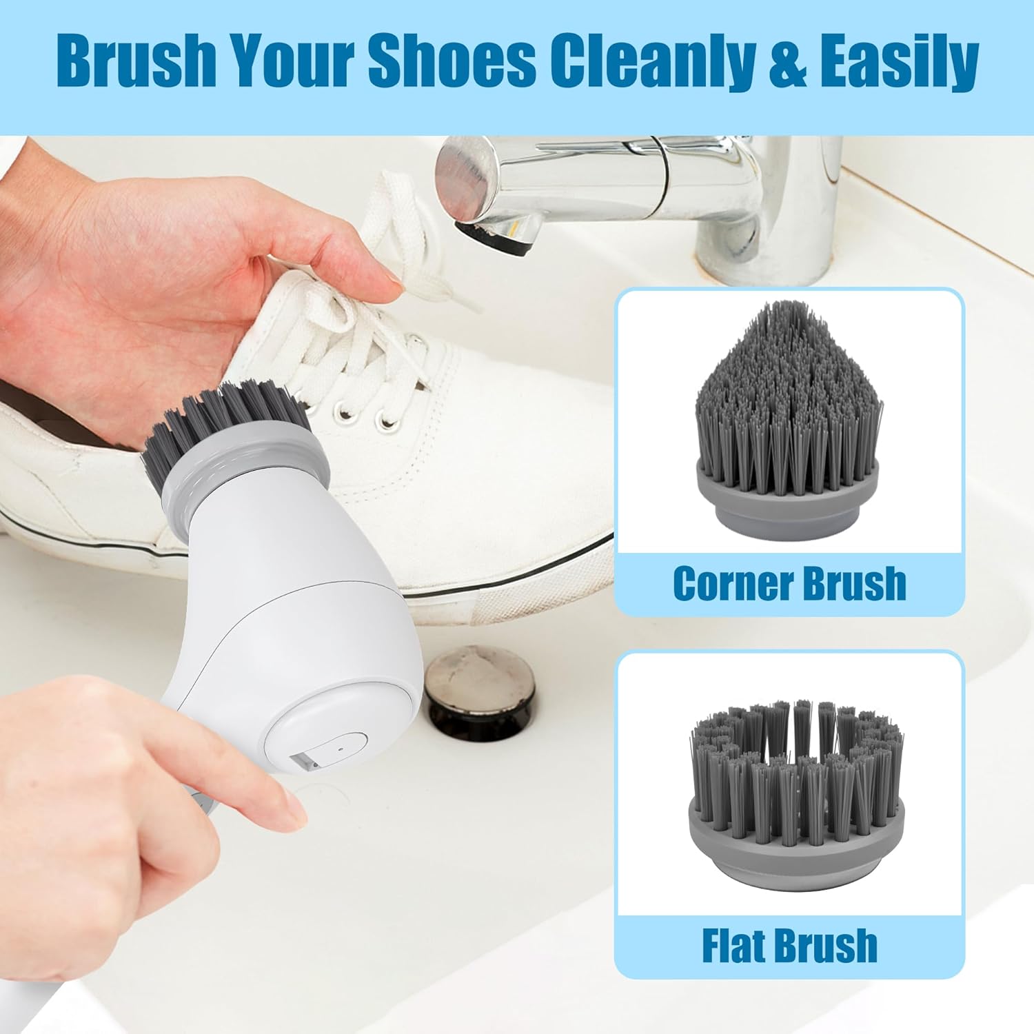 Cordless Electric Cleaning Brush with 4 Replaceable Brush Heads U732520