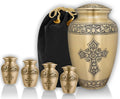 Cremation Urns, 0.75 Lbs., 2.75" x 1.75", Cross Bronze P513
