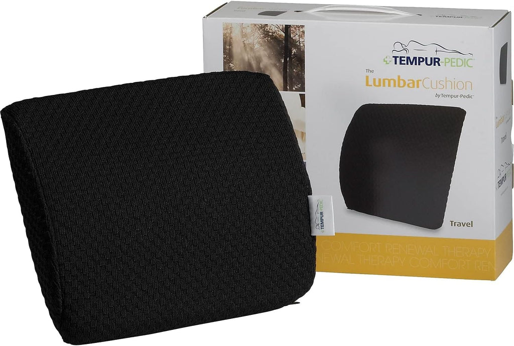 Black Travel Lumbar Cushion with Fabric Cover B421