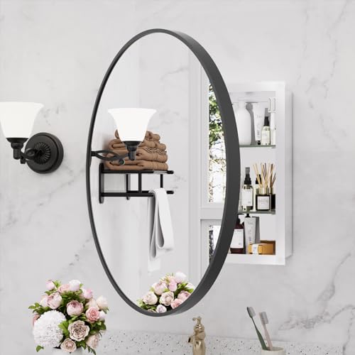 Gold Metal Framed Recessed Bathroom Medicine Cabinet with Beveled Mirror 16x24 inch S666600