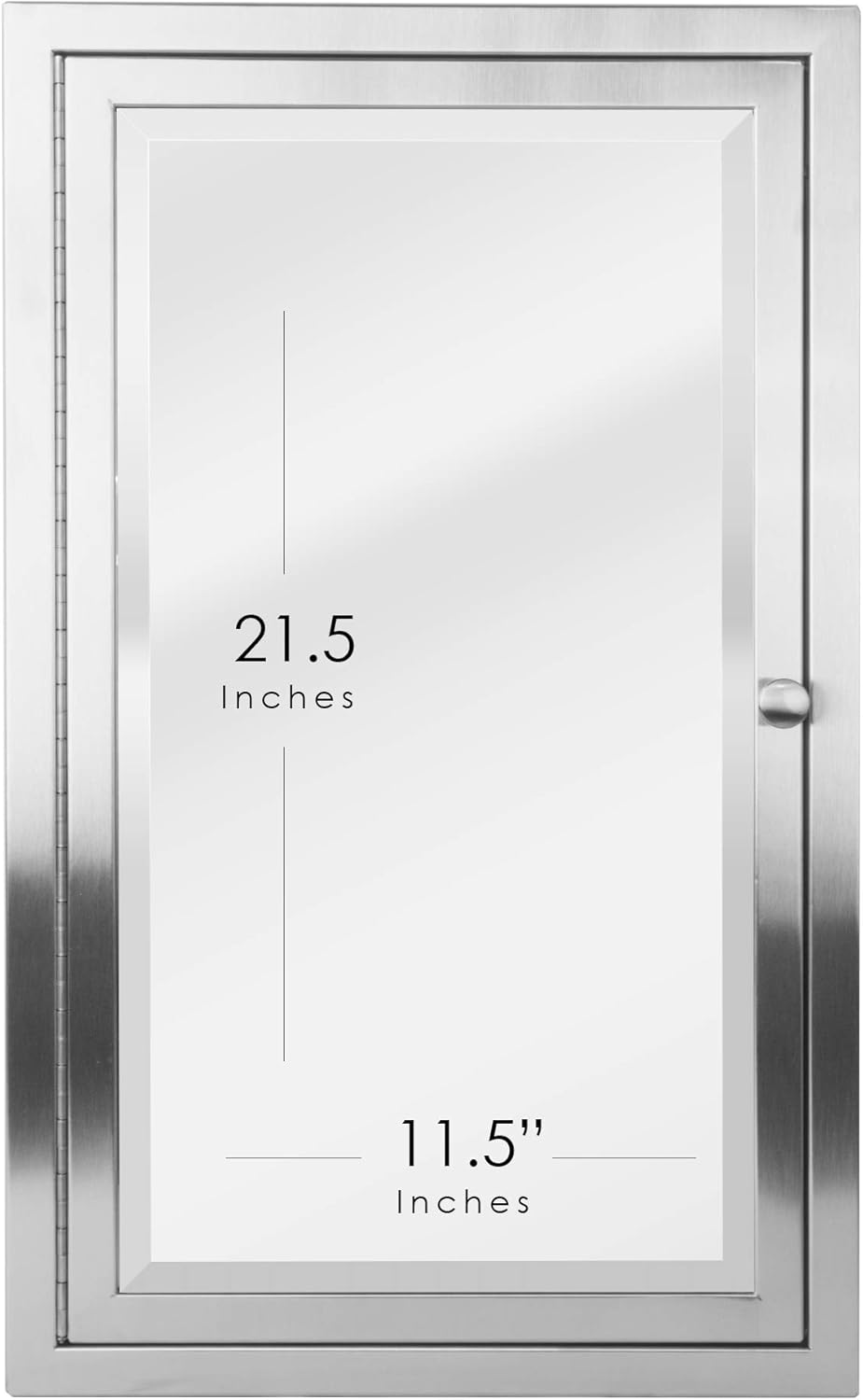 Brushed Nickel Recessed Medicine Cabinet Mirror with Beveled Edge and Adjustable Shelves 16"x26" B871