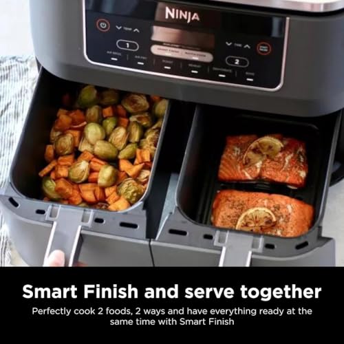 10 Quart DualZone XL 2-Basket Air Fryer, Grey Q856448
