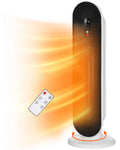 White Portable Electric Heater with Thermostat Timer A44204