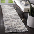 2' x 22' Grey Cream Plush Runner Rug M4382