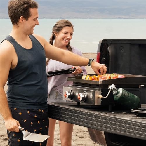 22" Tabletop Outdoor Griddle with Dual Stainless Steel H-Burners T486428
