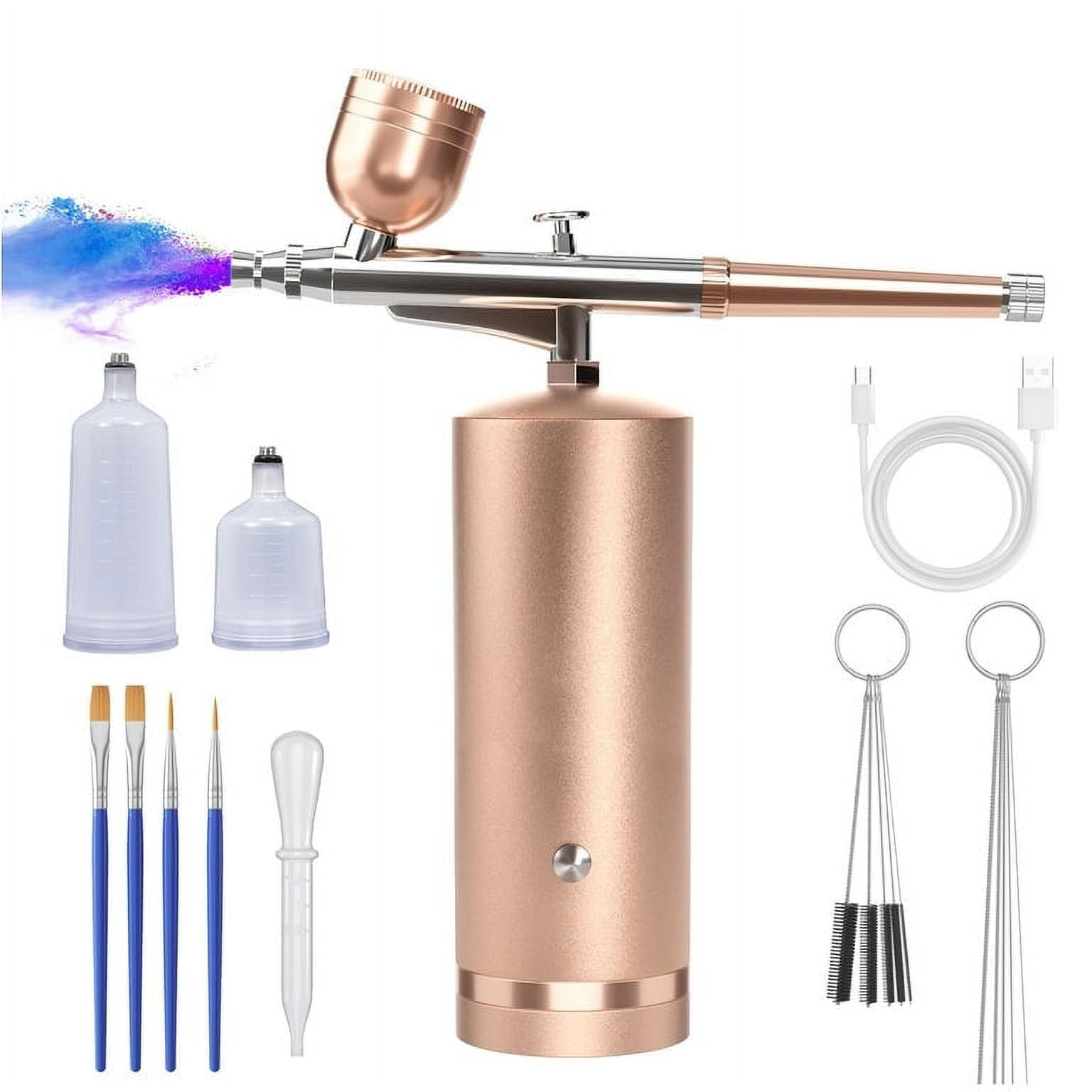 Handheld Cordless Dual-Action Airbrush Kit with 0.3mm Nozzles H3924