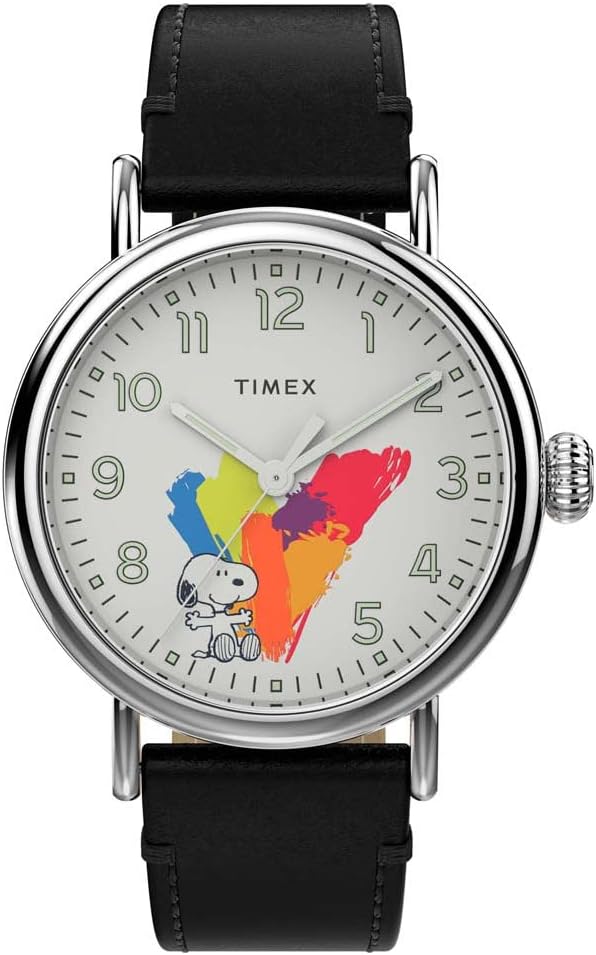 40 mm Black Leather Strap Watch X891203