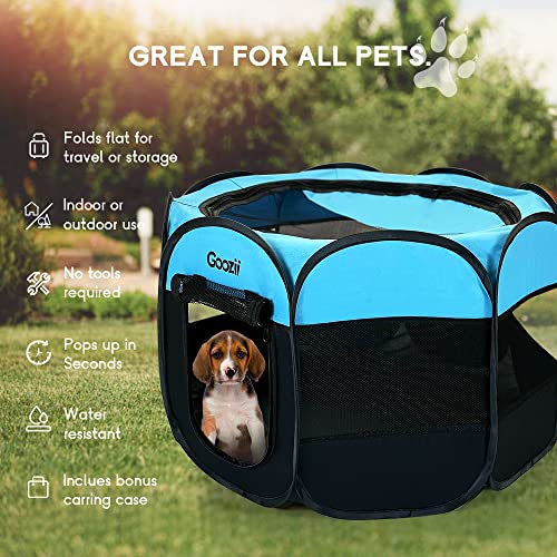 Green Collapsible Dog Playpen with Bottom Roof Cover W13786
