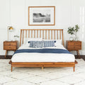 Solid Pine Wood Spindle Bed - Caramel - Queen Q9524