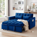 3-In-1 Velvet Sleeper Sofa with Storage Bag & Pillow O97356