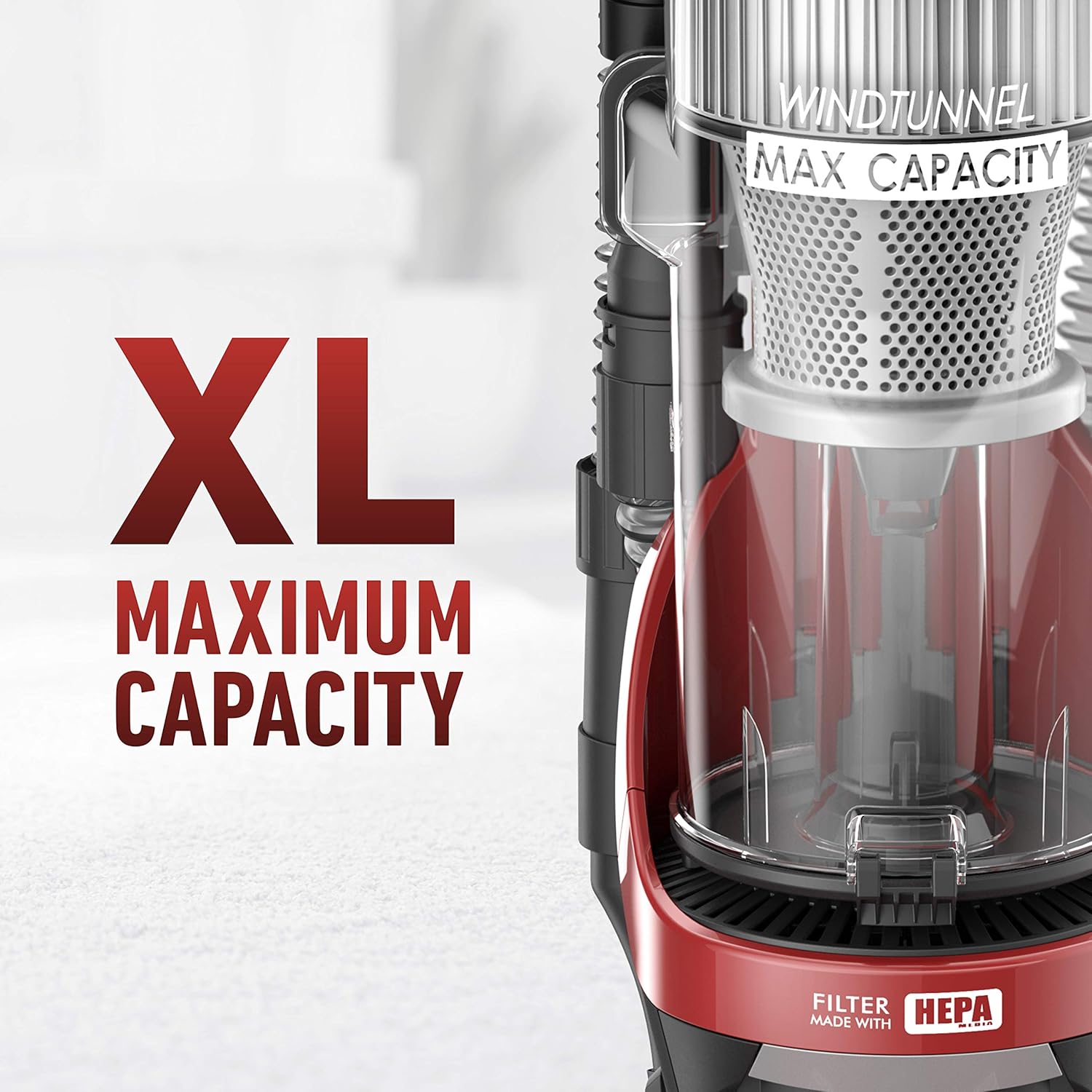 Red Upright Vacuum Cleaner with HEPA Media Filtration R1200