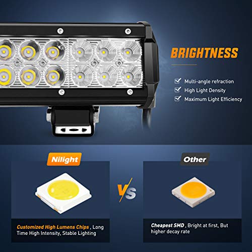 22Inch 480W Triple Row Flood Spot Combo Waterproof Led Light Bar with Wiring Harness D5076