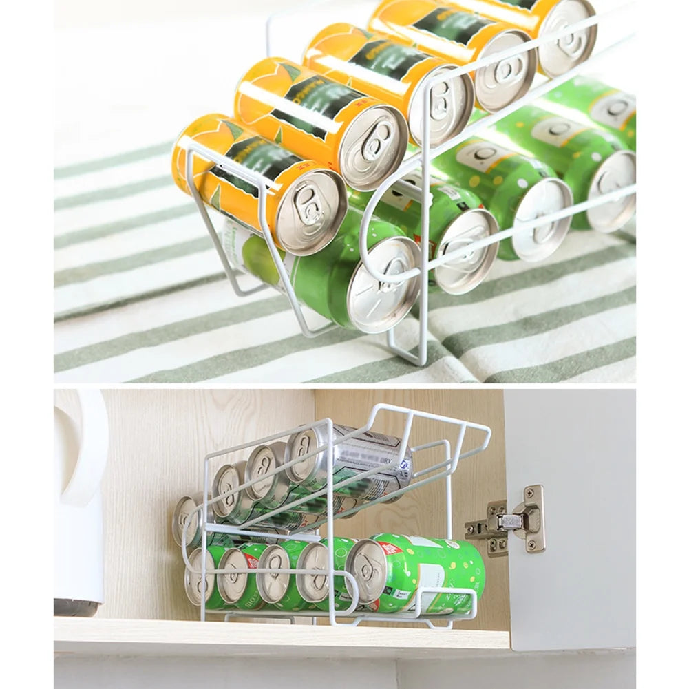 Double-layer Beer Soda Can 10 Storage Box Fridge Organizer E8919