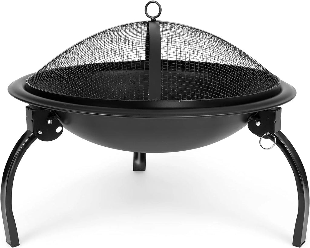 22" Foldable Mini Fire Pit with Mesh Spark Screen D19331