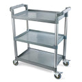 250-Pound Plastic 3-Tier Utility Bus Cart with Locking Casters, Black C822