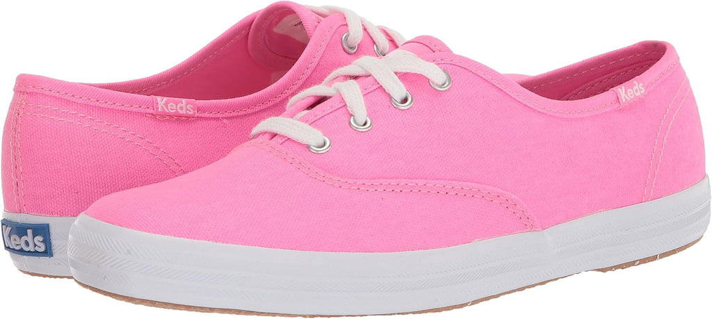 Neon Pink Canvas Lace Up Sneaker H3646