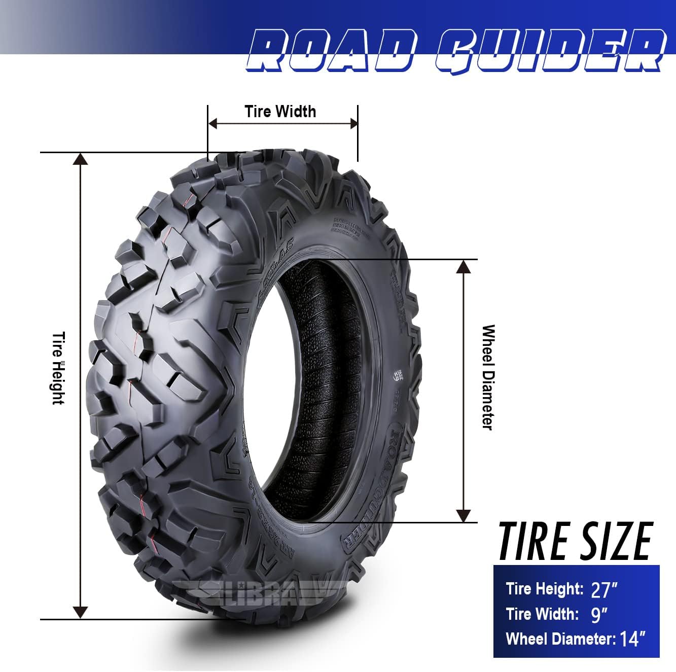 27x9-14 6PR Mud ATV UTV Tires Set of 2 J218820