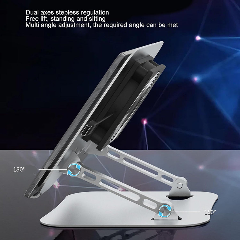 Elevatable Foldable Aluminum Alloy Laptop Cooling Pad with USB Fan P50391
