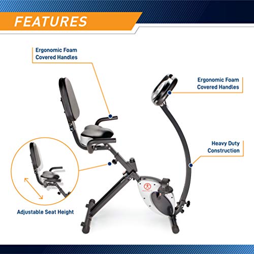Foldable Upright Exercise Bike with Adjustable Resistance M8078