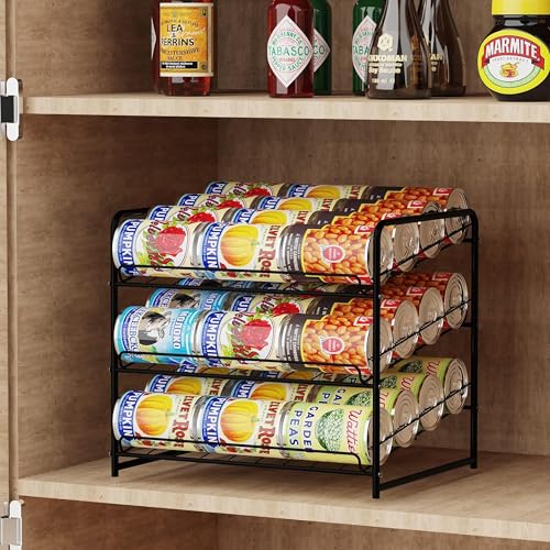 Black Stackable Can Rack Organizer M8948
