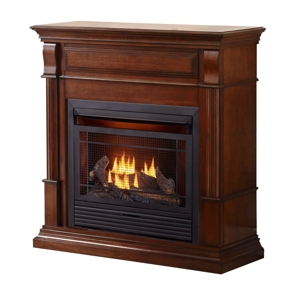 26,000 BTU Dual Fuel Ventless Gas Fireplace with Remote Control O386