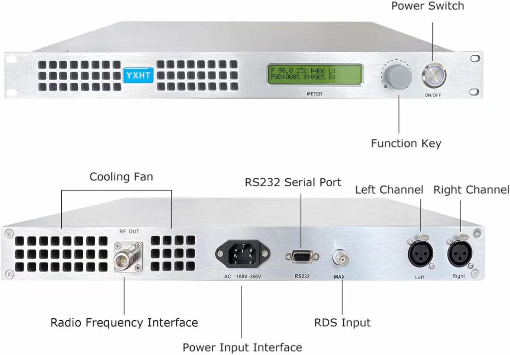 150W Long Range FM Broadcast Transmitter with Antenna Cable U320