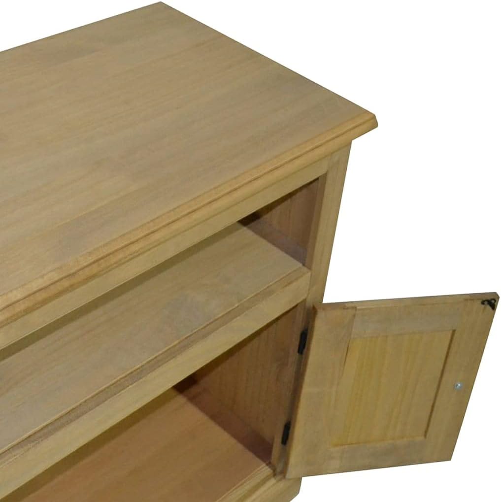 Rustic TV Cabinet with Storage Space, Mexican Pine, 31.5"x16.9"x30.7" E3137