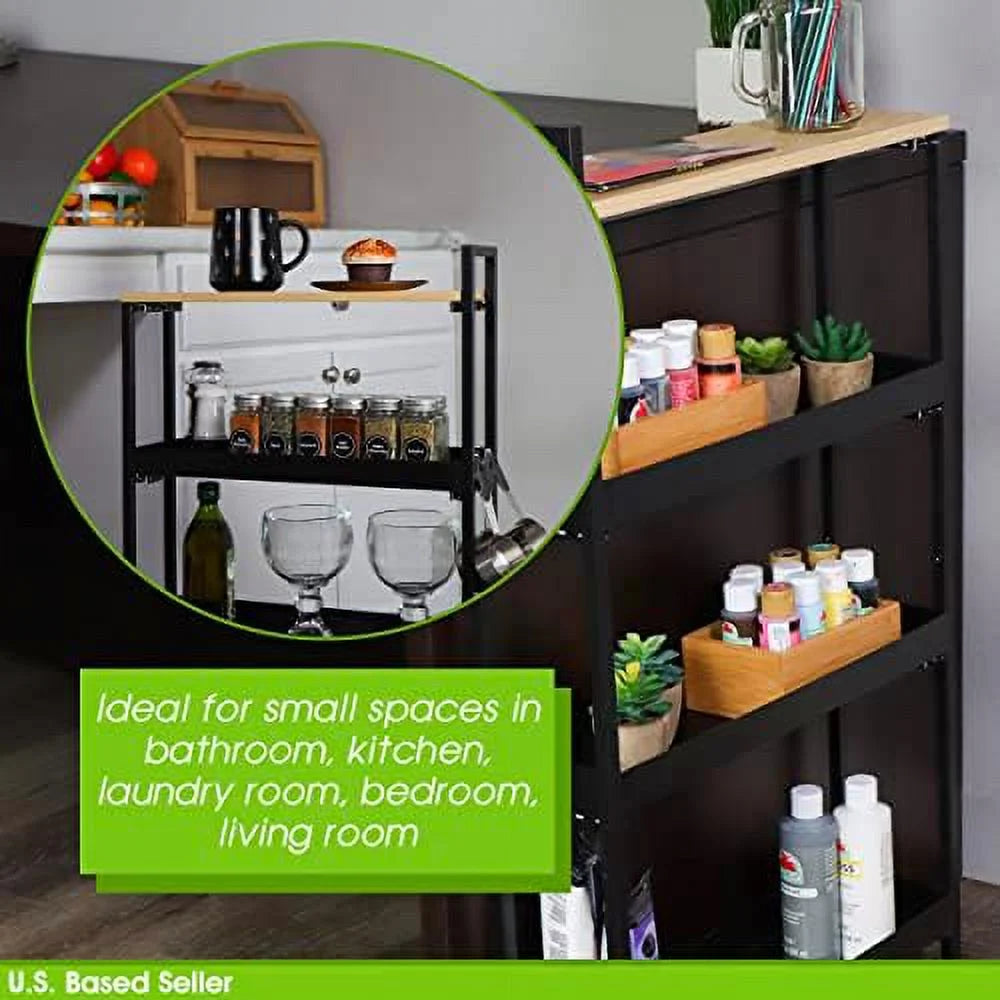 Slim 4 Tier Narrow Storage Cart With Wheels C770