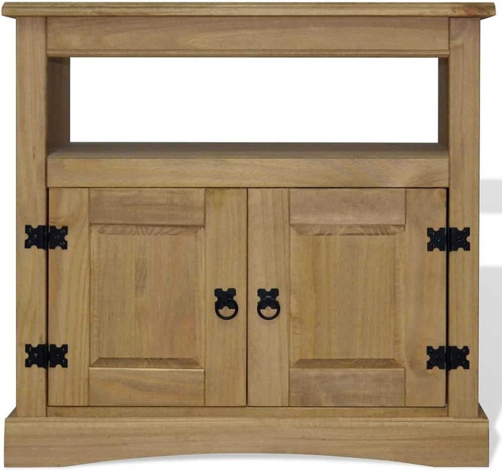 Rustic TV Cabinet with Storage Space, Mexican Pine, 31.5"x16.9"x30.7" E3137