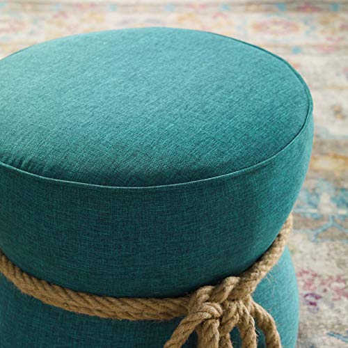 Atomic Red Upholstered Fabric Round Ottoman U22321
