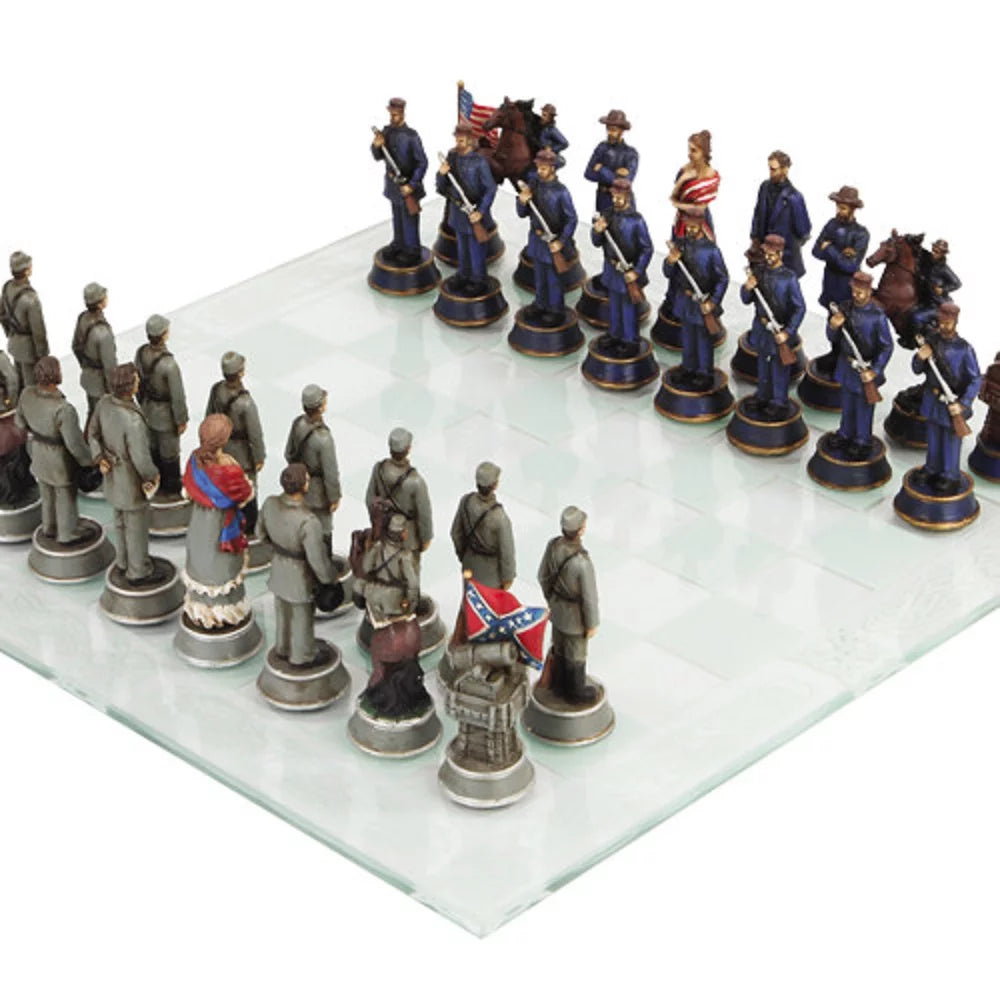 Multicolor Chess Set with Glass Board W4339