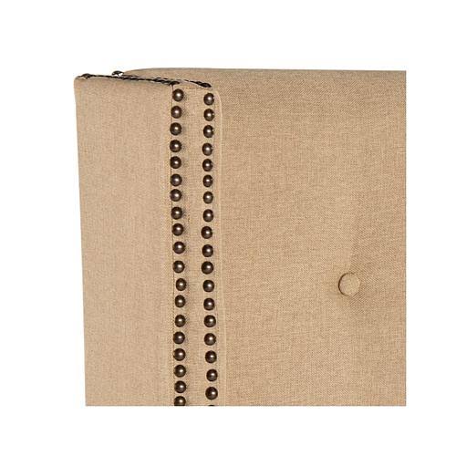 Navy Linen Tufted Winged Headboard Queen E85477