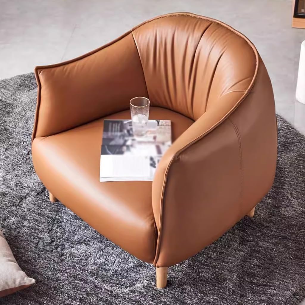 Leather Solid Wood Single Sofa Q651544