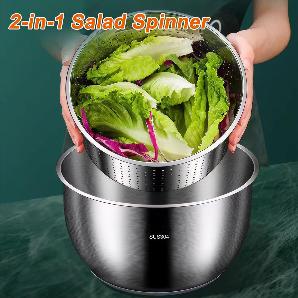 6L Stainless Steel Salad Spinner V570811
