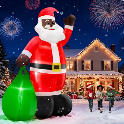 14 Ft by 8.5 Ft Giant Christmas Inflatable Santa Claus with Gift Bag Outdoor Decorations Y89739
