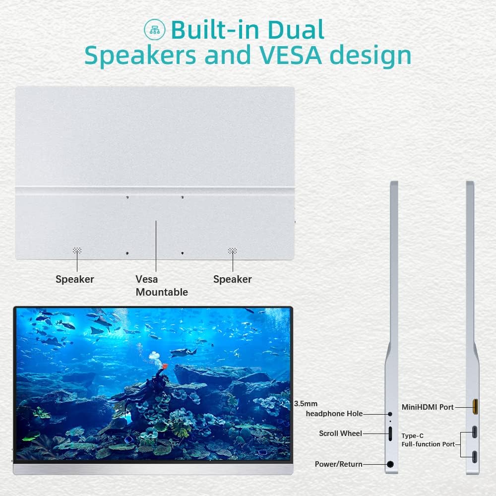 15.8'' 1080P FHD IPS Gaming Monitor with Speaker F587939