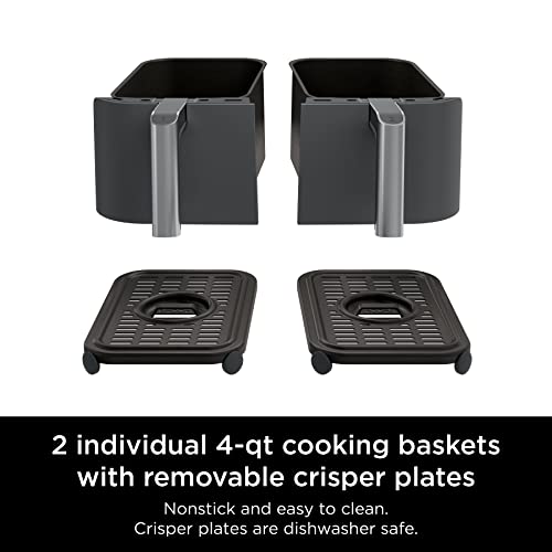 10 Quart DualZone XL 2-Basket Air Fryer, Grey Q856448