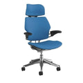Black Polished Aluminum Ergonomic Office Chair with Headrest M3472
