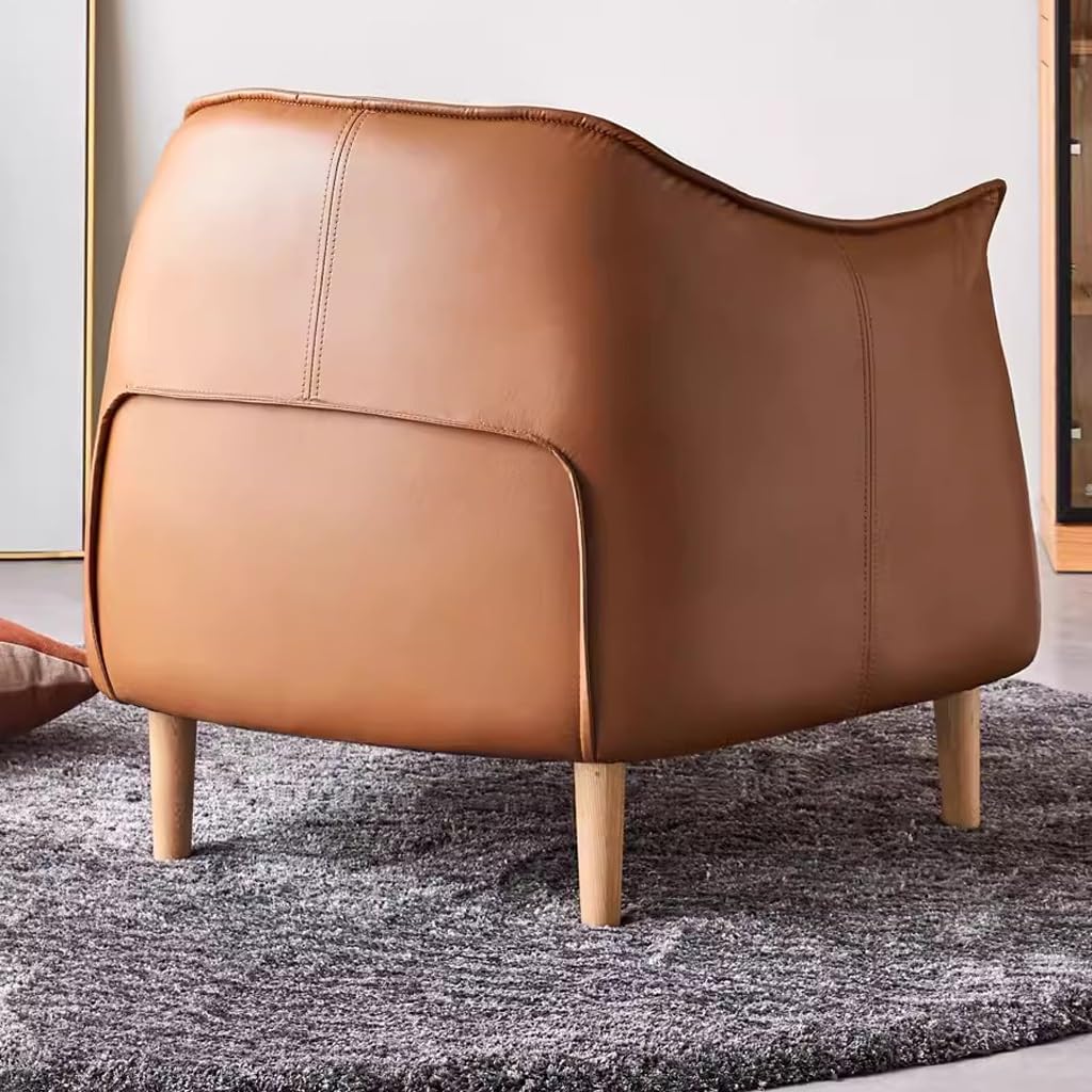 Leather Solid Wood Single Sofa Q651544