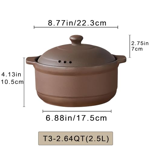 Natural Terracotta Casserole with Lids Clay Pots C586