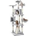 Dark Gray and White Multi-Level Cat Tree with Scratching Posts K552480
