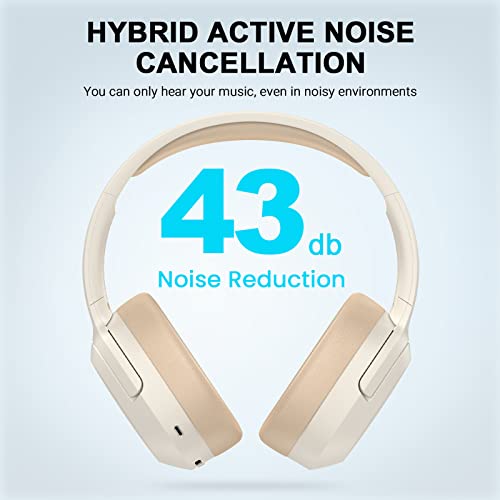 Active Noise Cancelling Wireless Over Ear Headphones, Grey Q93145