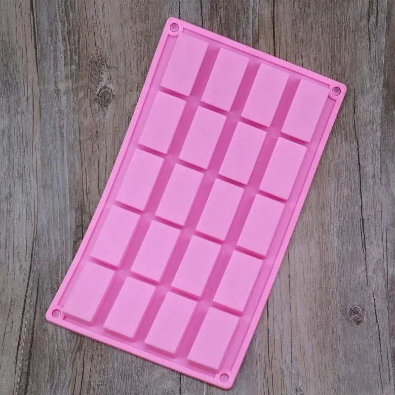 20 Cavities Rectangular Silicone Soap Moulds W4993