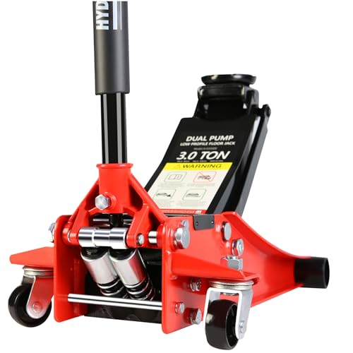 3 Ton Low Profile Steel Floor Jack with Dual Piston Quick Lift Pump E735