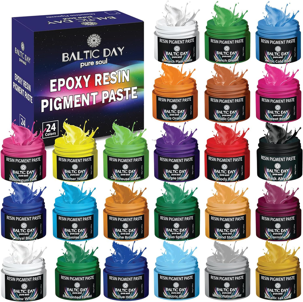 24 Pigment Pastes for Epoxy Resin Jars Set Q3144