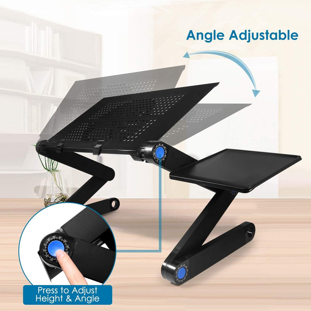 Foldable Aluminum Adjustable Laptop Stand with Cooling Fan & Mouse Pad M6054