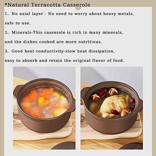Natural Terracotta Casserole with Lids Clay Pots C586
