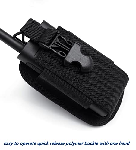 Tactical Radio Holder Elastic Nylon Case with MOLLE Strap Duty Belt Clip W89623