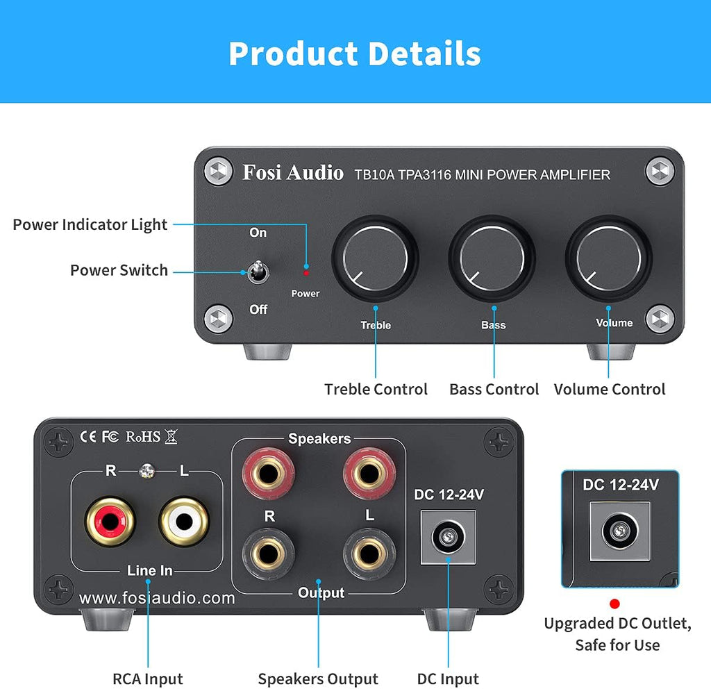 2 Channel Stereo Audio Amplifier 100W x 2 Q460