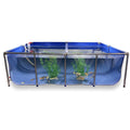 PVC Canvas Fish Pond with Steel Frame, Transparent Viewing Panel and Drain Valve Q29136